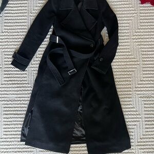 Calvin Klein Black Wool Winter Coat